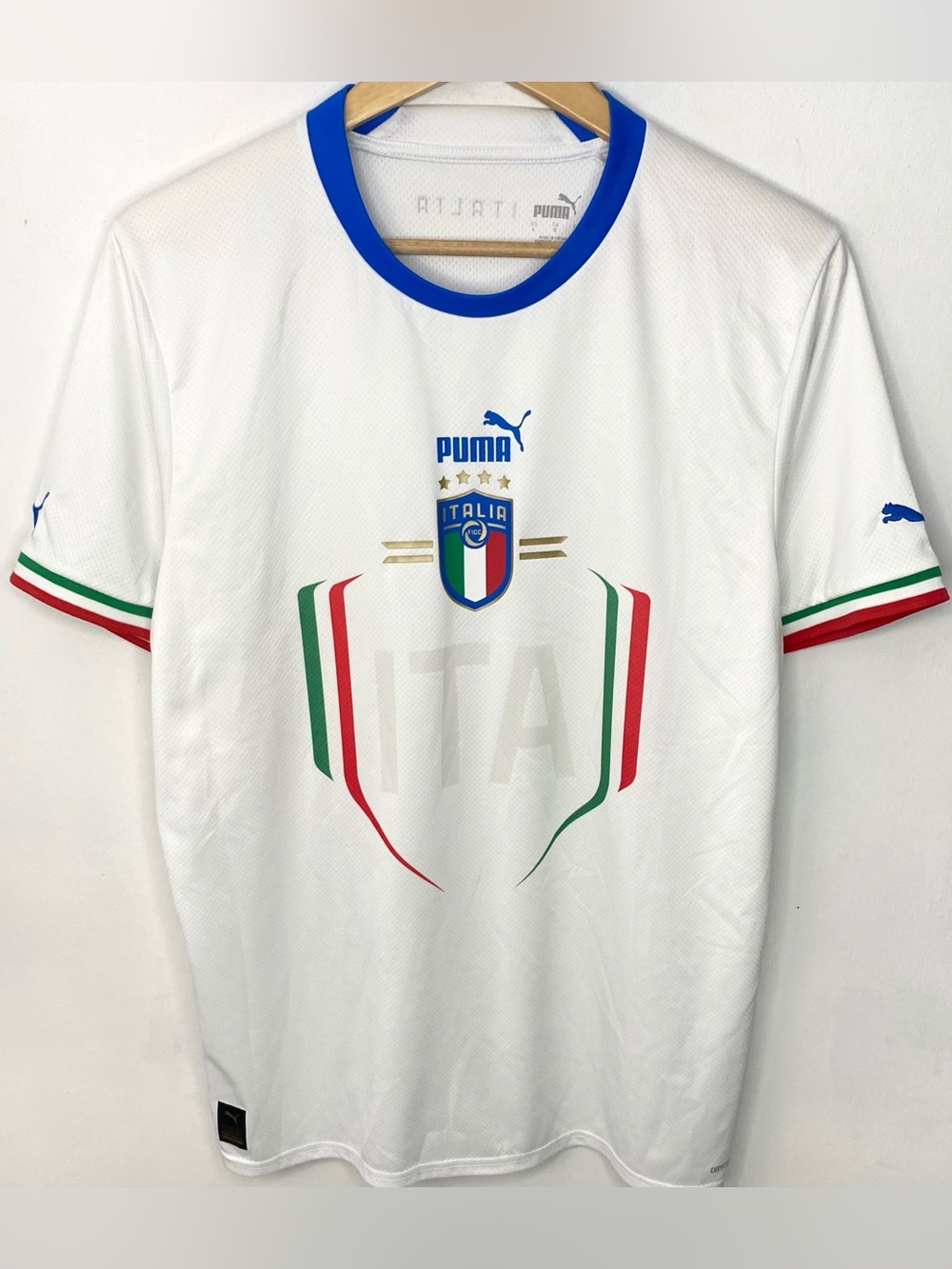 Puma Italy National Team 2022/23 Men’s White Away Soccer Football Jersey Shirt L